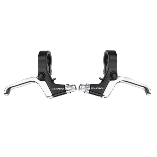 TEKTRO LEVER - V-Brake Levers, sold as a pair, suits Rapidfire shifters, 4 finger, Black/silver lever, for 19mm handlebar  Quality Tektro product
