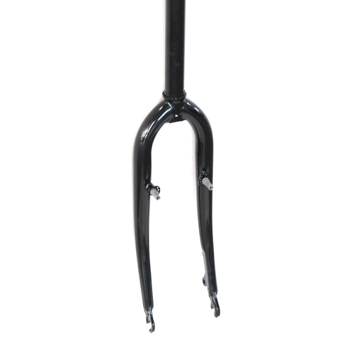 FORK  24", RIGID, Threadless 1 1/8", 300mm stem. w/Pivot, W/DISC mount, Steel, BLACK