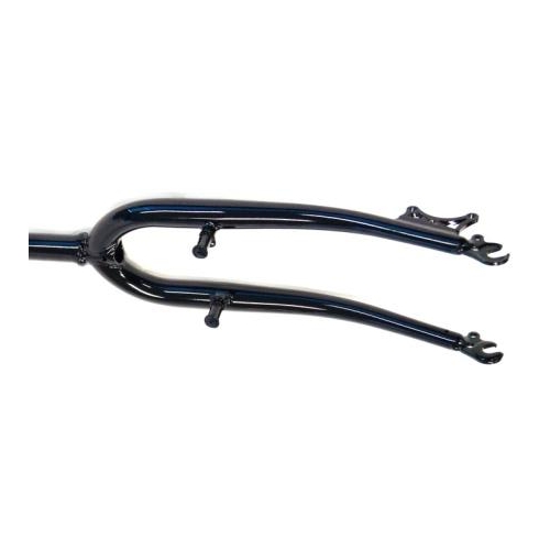 FORK  26, Threadless, 1.1/8"  (ID 25.4mm, Stem 300mm)  with Pivots and Disc Brake Mount, Steel.  BLACK  (Axle to Crown 390mm)