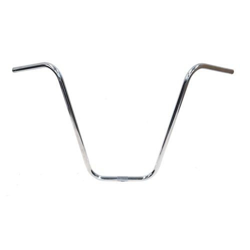 HANDLEBAR  22.2mm, 91cm Wide, 500mm Rise, Hi-Rise, Steel CP  SILVER  (also available item #2604 22.2 - 25.4 sleeve)