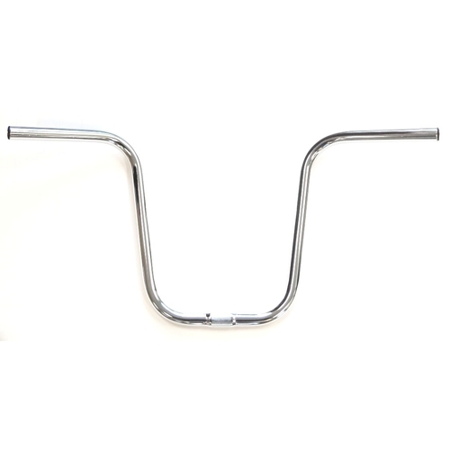 HANDLEBAR  25.4mm, 66cm Wide, 300mm Rise, 110mm Sweep, Hi-Rise, Steel CP  SILVER
