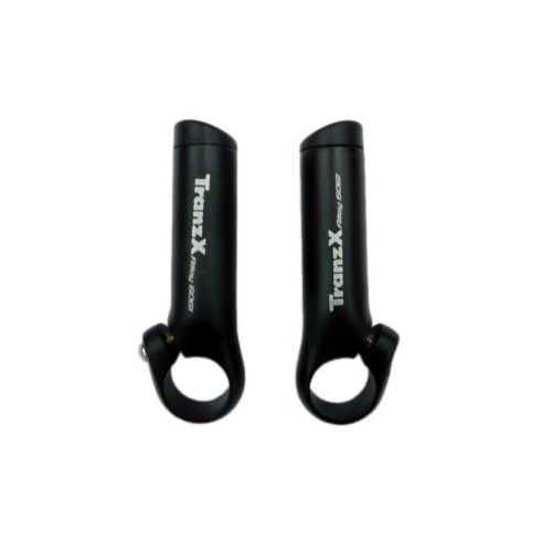 Bar ends, alloy, straight type, 80mm with comfort thumb grooves, Black