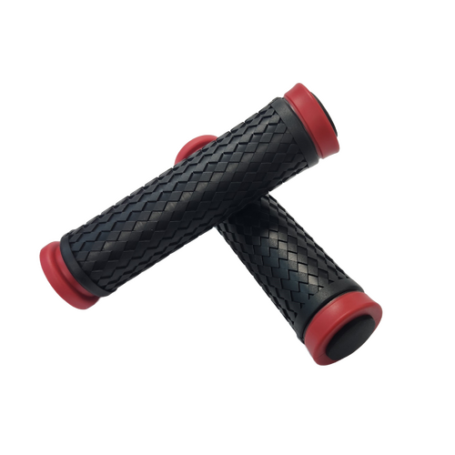 Grips,  130mm w/plugs RED highlights