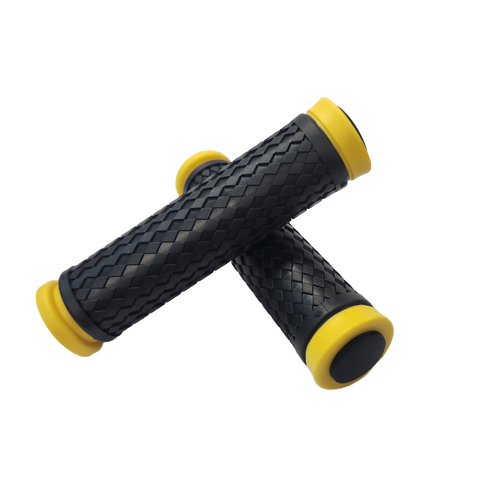 Grips,  130mm w/plugs YELLOW highlights