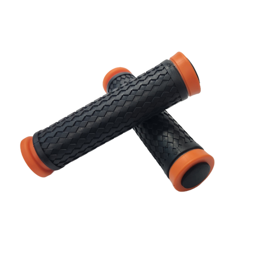 Grips,  130mm w/plugs ORANGE highlights