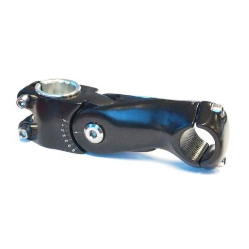 Ahead stem , ADJUSTABLE, ext 110mm, dia 28.6 with shim for dia 25.4 dia, 25.4 BB, BLACK