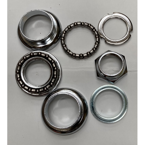 Head Set 1" Threaded for BMX, Steel SILVER CP (21.1 ID, 32.5 OD, 27.0 Crown Race) Made in Taiwan by "First"