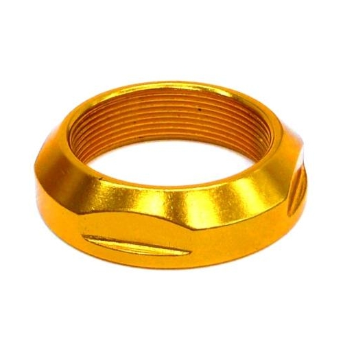  "add some BLING"   Lock Nut, GOLD, OD 1 1/8 ID 25.4 dia,  Alloy