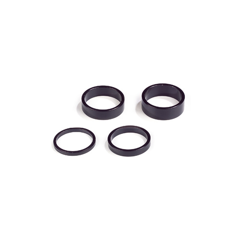 Spacer Set, BLACK, 1' alloy, size 2, 5, 8, & 10mm each 1 set