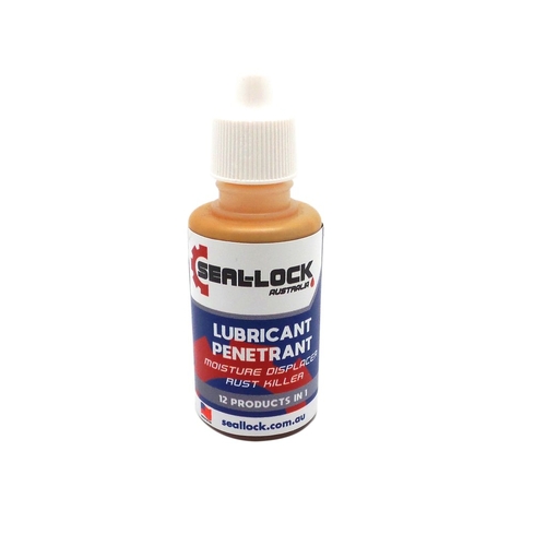 Lubricant/Penetrant. 30ml bottle, Seal Lock penetrates solid rust, freeing up nuts and bolts, cables and chains. It creates a barrier, stopping rust a