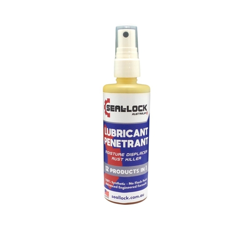 Lubricant/Penetrant. 100ml spray bottle,  Seal Lock penetrates solid rust, freeing up nuts and bolts, cables and chains. It creates a barrier, stoppin