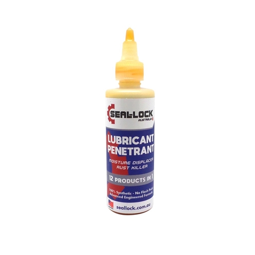 Lubricant/Penetrant.  100ml DRIP bottle,  Seal Lock penetrates solid rust freeing up nuts and bolts, cables and chains. It creates a barrier, stopping