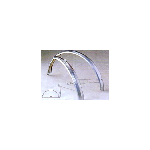 MUDGUARD  700C, alloy, BRUSHED SILVER 49mm Wide Full Length .