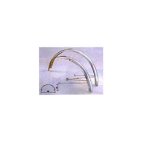 MUDGUARD SET  26, Front & Rear, S/STEEL, 60mm with round profile