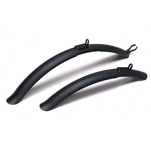 MUDGUARD SET- P.P.  Front & Rear fits 24"-26", Black (60mmW- R670mmL - Front 530mmL)