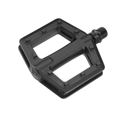 PEDALS - JUNIOR for 16-20" bikes, 1/2" Boron Axle, One Piece PP Body, Ball Bearing, VP Card, Black, 93 x 87mm