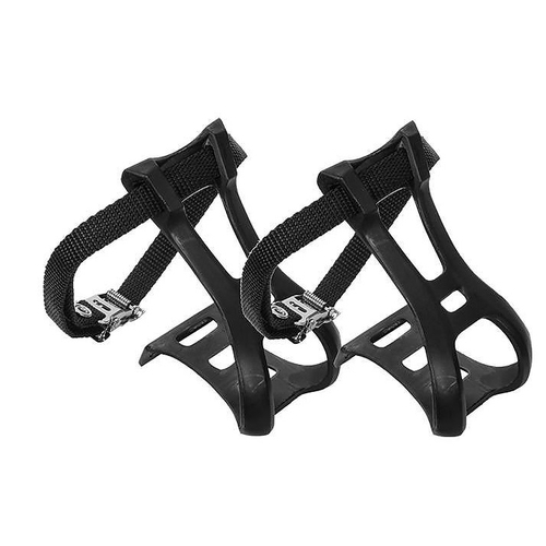 Toe Clips, with Straps, MTB, Medium (Sold in Pairs)