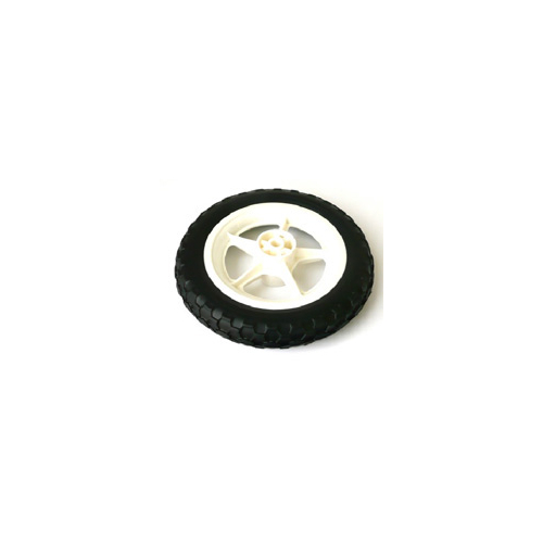 REAR WHEEL 10" WHITE/BLACK  EVA tyre,  for 10mm axle