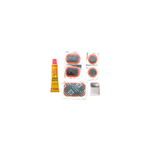 Repair kit on card, 5x ASSORTED patches(2x25mm, 2x35x25mm, 1x50x30mm)/solution/rasp