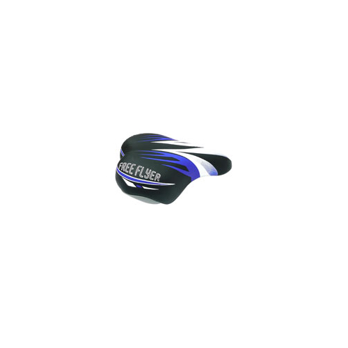 SADDLE  Junior, 180mm x 145mm, with Clamp, BLACK/BLUE