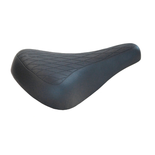 SADDLE  Retro Racing, 281mm x 165mm, Vinyl Quilted Top, BLACK