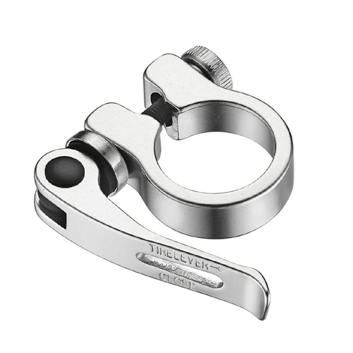 Seat clamp, QR, 38.6mm, alloy, silver