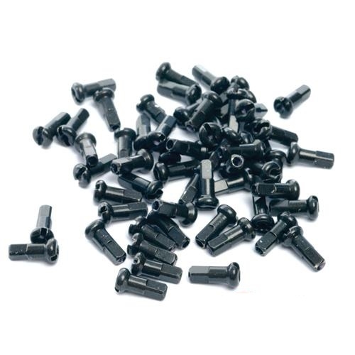NIPPLES  14g Alloy, 12mm  BLACK (Gross)