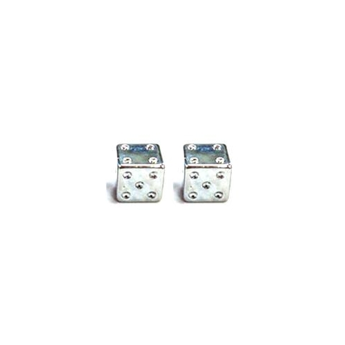 Valve Cap SILVER Dice A/V 2pc/PB