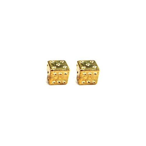 Valve Cap GOLD Dice A/V,  2pc/PB