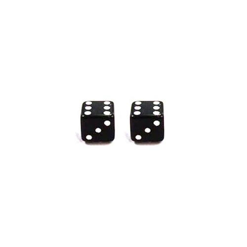 Valve Cap BLACK Dice A/V 2pce