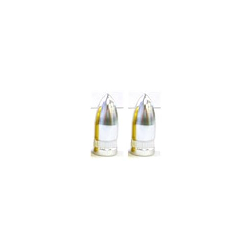 VALVE CAP - MISSILE silver 2pce