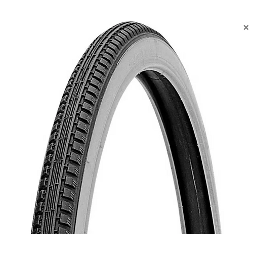 TYRE  20 x 1.3/8 BLACK with WHITE WALL (37-451) (These tyres look great on vintage bikes. Plenty of "Old World" charm!)