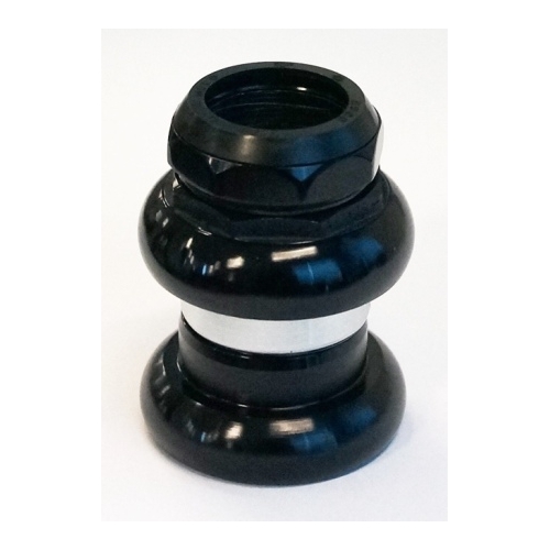 Headset, alloy, 1 1/8, THREADED,  Black  x 26T, 25.4 x 34 x 30mm, ball retainer w/water seals