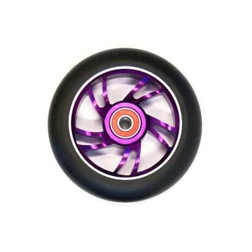 Scooter Wheel, Alloy, 110mm incl abec-9 bearing, PURPLE core, Sensational NEW DISPLAYpackaging !