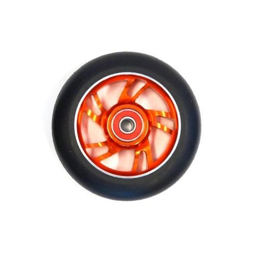 Scooter Wheel, Alloy, 100mm incl abec-9 bearing, ORANGE core, Sensational NEW DISPLAYpackaging !