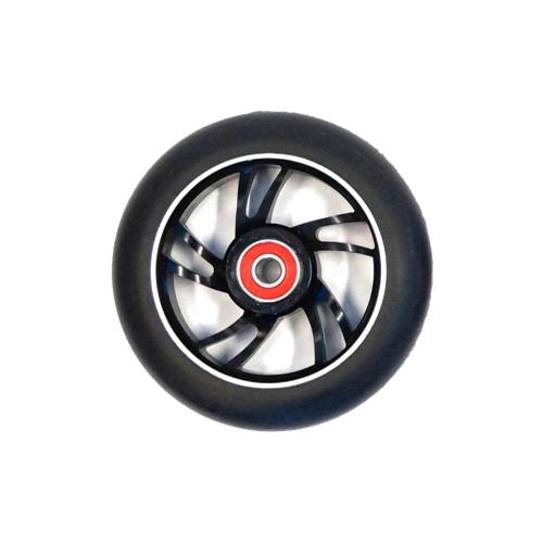 Scooter Wheel, Alloy, 100mm incl abec-9 bearing, BLACK core, Sensational NEW DISPLAYpackaging !