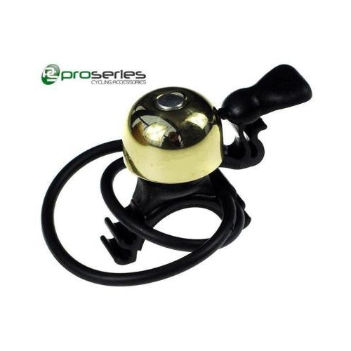 Bell, Flick type, Mini size, BRASS top, 23mm, With 2 x "o" rings for bar size 19.2 -31.8mm, Display card