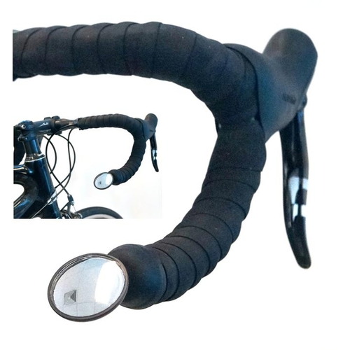 Mirror for 'Drop Bar', 1.5" plastic optical convex lens, black, adjustable angle, Easy fit