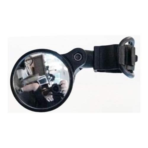 Mirror, Mini type, Adjustable/Universal Mount, For Handlebar and Fork, Black 50mm Dia (actual Mirror: 45mm)