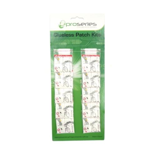 Glueless patches, round 25mm, bag 6,   10 bags on Pro-series display card