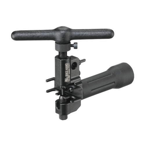 Tool - Chain rivet extractor, for chain 7-12 speed chains,  w/chain hook & extra pin, black, w/BIKEHAND logo