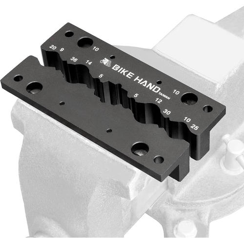 AXLE VICE, Works with axle sizes 5mm, 9mm, 10mm, 12mm, 14mm, 20mm, 25mm, 30mm and 36mm.