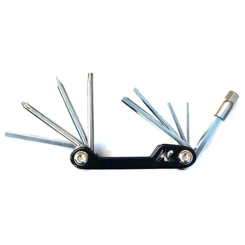 Multi-Tool, foldable type, 10 functions, 2/2.5/3/4/5/6/8/-/+/T25