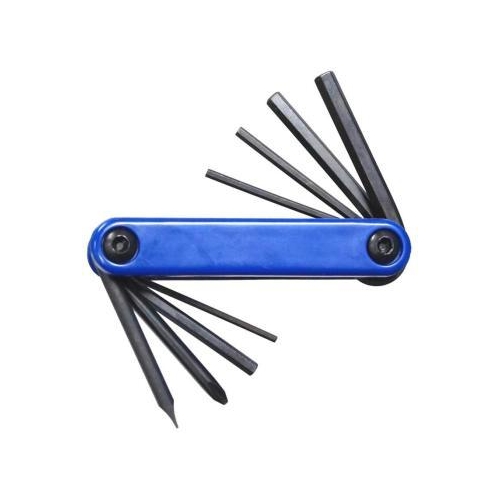 Tool set folding type Blue, 8 Functions, 2/2.5/3/4/5/6/+/-  Made in Taiwan