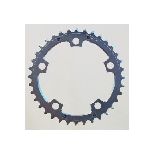 Chain Ring, 36T x 110 BCD for 9/10 speed, 7075 CNC Alloy, SILVER w/ramps