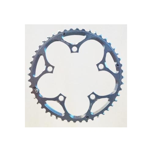 Chain Ring, 48T x 110 BCD for 9/10 speed, 7075 CNC Alloy, SILVER, w/ramps + pins