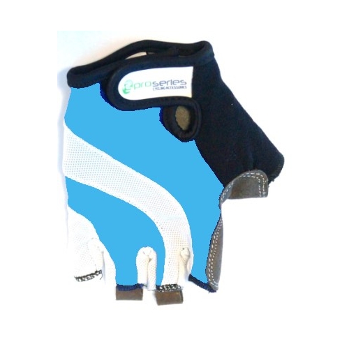 LIGHT BLUE GLOVES  -  PRO SERIES, Amara Palm, GEL Padding, LARGE