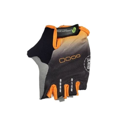 BLACK with ORANGE FADE GLOVES  -  PRO SERIES, Amara Palm, Lycra Towel GEL Padding MEDIUM