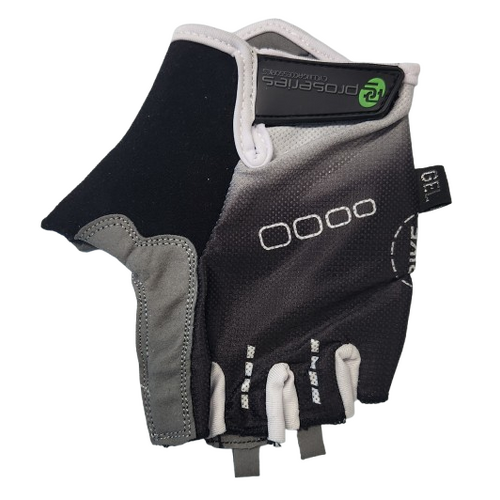 BLACK with WHITE FADE GLOVES  -  PRO SERIES, Amara Palm Lycra Towel GEL Padding SMALL