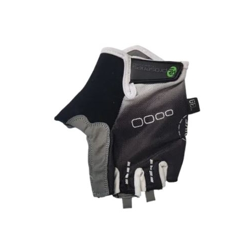 BLACK with WHITE FADE GLOVES  -  PRO SERIES, Amara Palm, Lycra Towel GEL Padding, LARGE